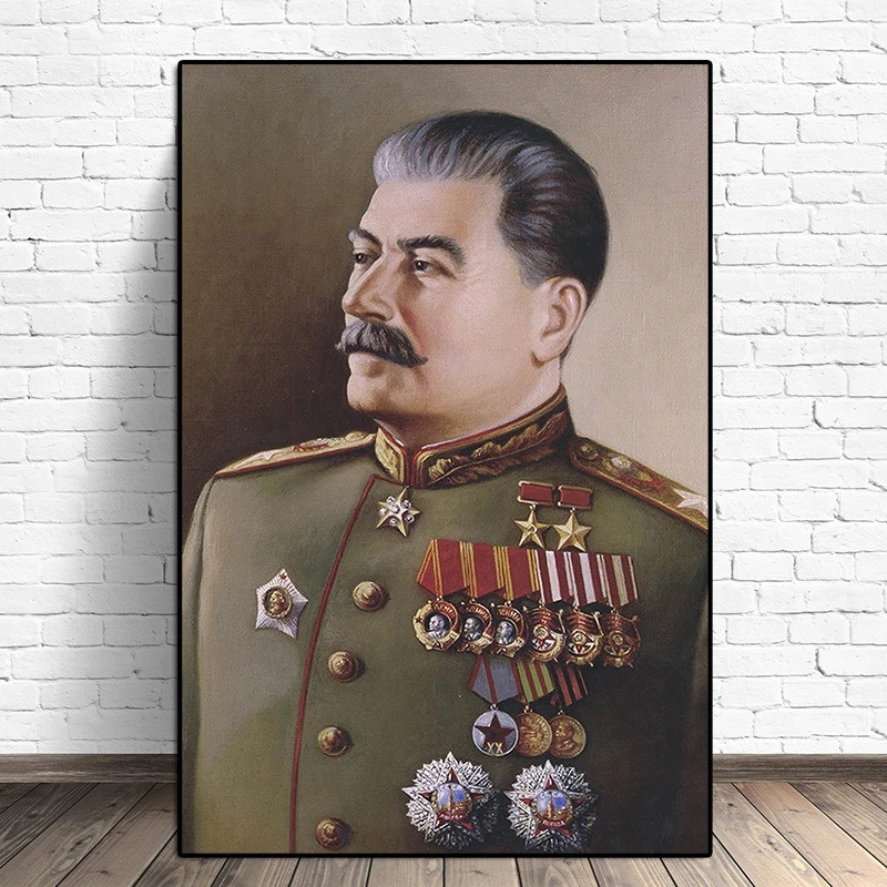HD พิมพ์ Joseph Stalin Portrait Wall Art ภาพวาดผ้าใบโปสเตอร์พิมพ์ภาพผนังสําหรับห้องนั่งเล่นตกแต่งบ้า