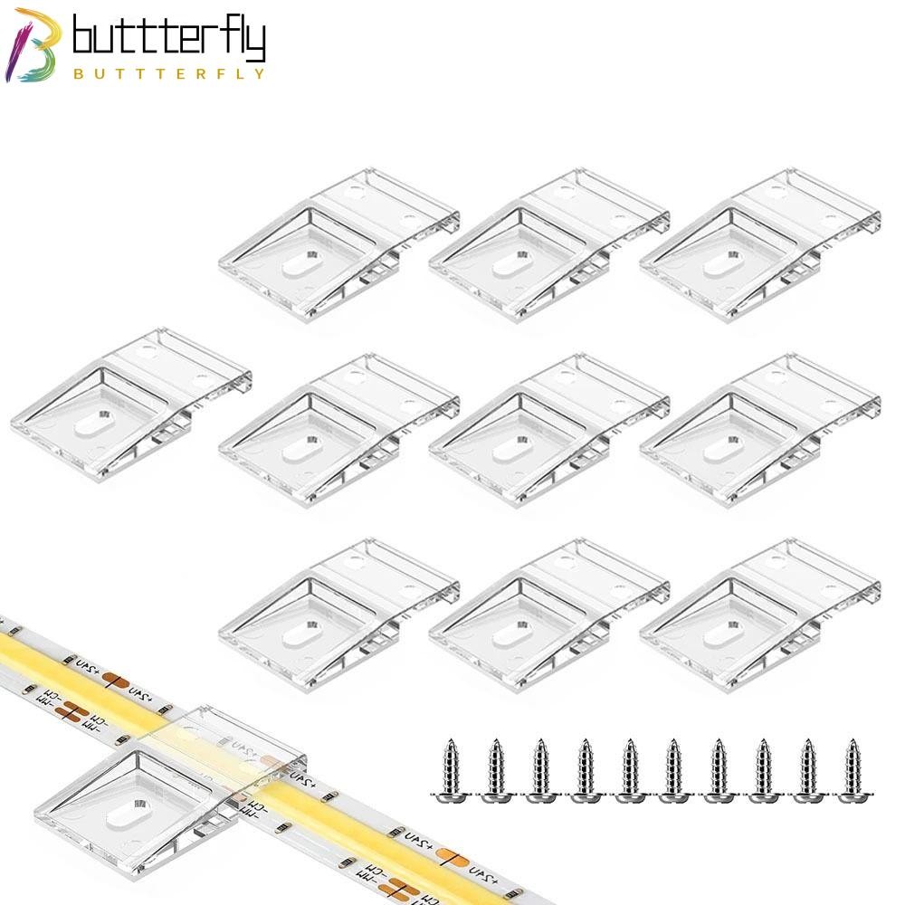 BUTTTERFLY 10 มม.PCB LED Light Strip คลิป, WS2812B WS2811 สายไฟหัวเข็มขัดคลิปพร้อมสกรู, FCOB COB SK6