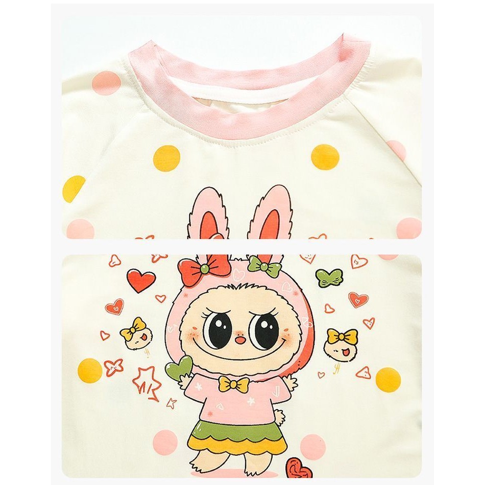 ชุดนอนเด็กผู้หญิง Labubu แขนยาว น่ารัก ระบายอากาศ ใส่สบายในบ้าน - รูปที่ 7
