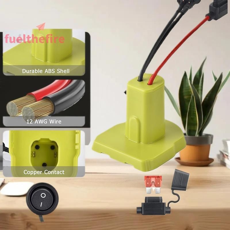 [Feel] 1 PC 18V Power Tool DIY Output Adapter Converter พร้อมสาย Fr RYOBI [ใหม่]