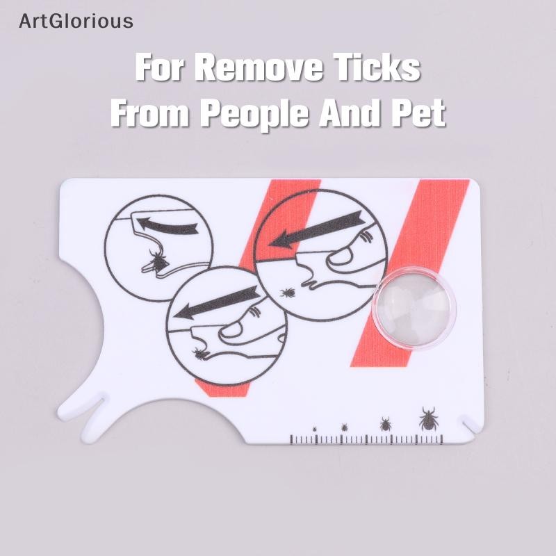 Art Tick Card For People Tick Remover สําหรับสุนัขแบบพกพา Tick Card พร้อมแว่นขยายสําหรับลบเห็บอย่างอ