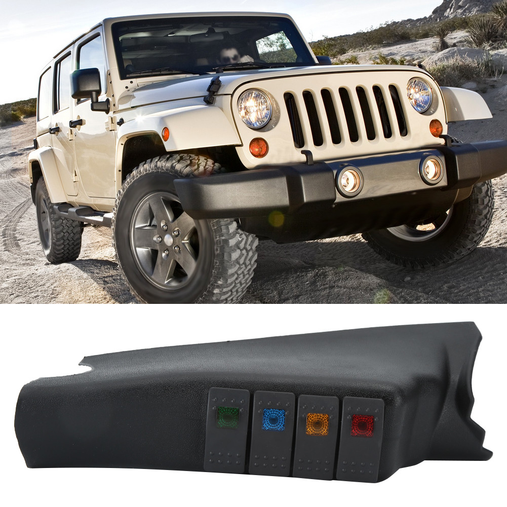 Ufriend-ph CFTGIW 4 Rocker A แผงสวิตช์เสาเปิดปิดคอนโทรลเลอร์รวมกับคุณสมบัติสําหรับ JK 20112017 อลูมิ