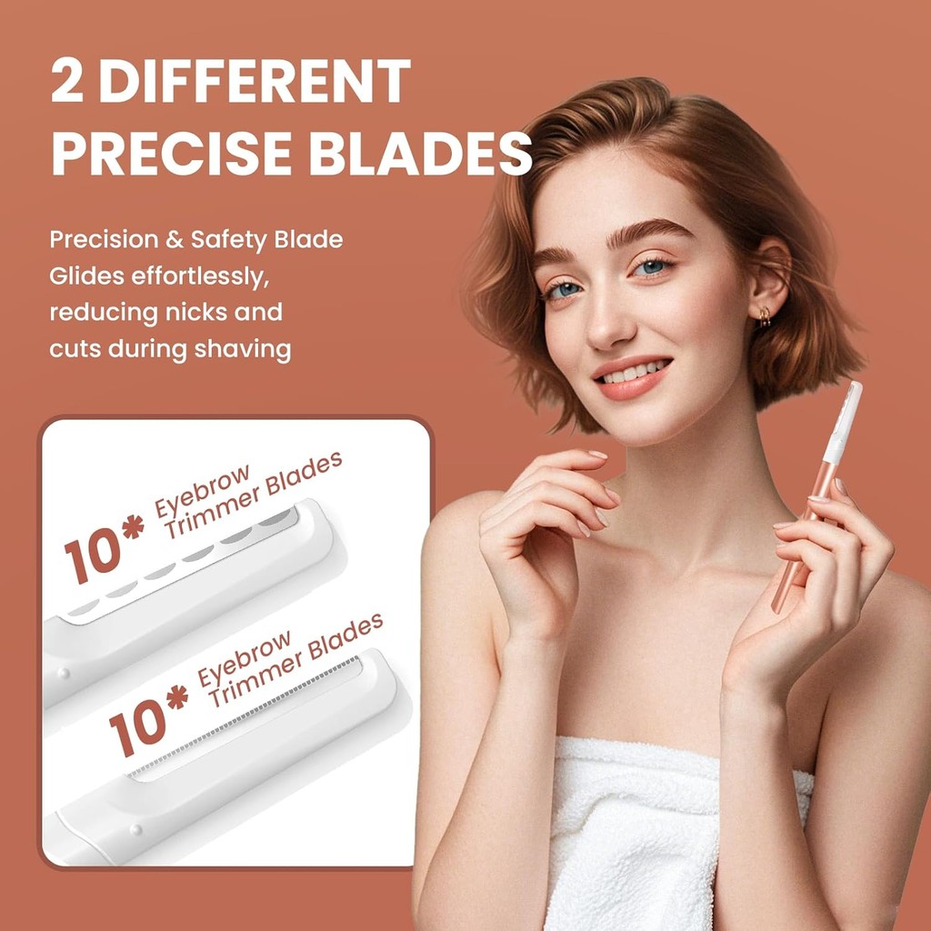 เครื่องมือ Dermaplaning สําหรับ Face - มีดโกน Dermaplane สําหรับผู้หญิงใบหน้า 20 ใบมีดเปลี่ยนได้ - ม