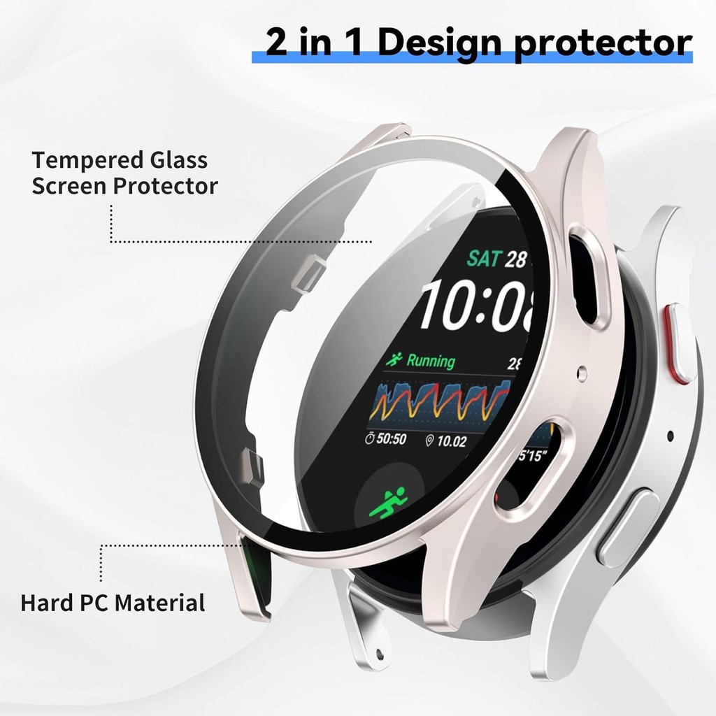 Intended สําหรับ Samsung Galaxy Watch 7 40 มม.44 มม.ในตัวป้องกันหน้าจอ Hard PC ทนทานกันชนป้องกัน Fac