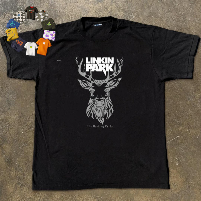 เสื้อยืด Linkin Park แขนสั้น ผ้าฝ้ายแท้ ทรงหลวม