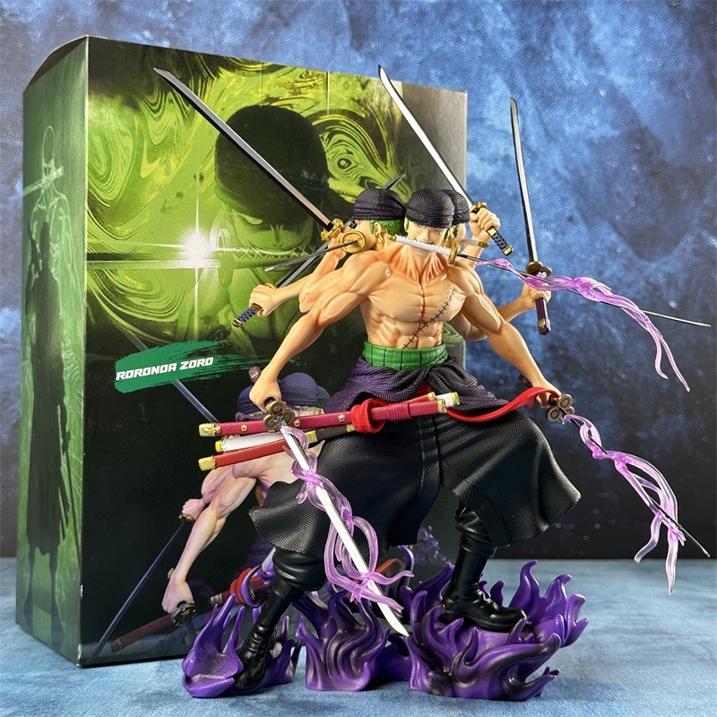 One Piece Fighting Nine Swords Flow Zoro รูป Asura สามหัวหกแขน Yan Mo Zoro อะนิเมะเครื่องประดับ