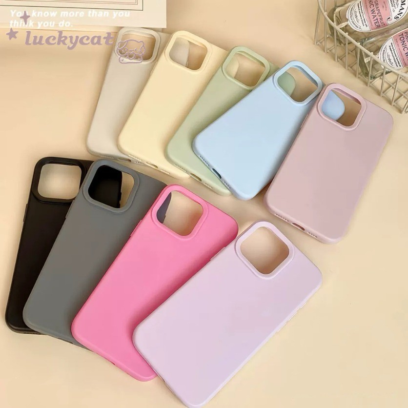 เข้ากันได้กับ iPhone 16 15 14 13 12 11 Pro Max เคสโทรศัพท์ Simple Ins สีลูกกวาดคู่ฝาหลังแบบนุ่ม - รูปที่ 2
