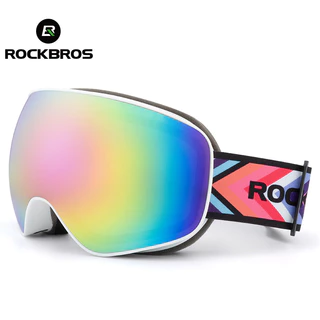 【TH Delivery】ROCKBROS แว่นตาสกี สองชั้น ป้องกันหมอก กันลม สายตาสั้น อุปกรณ์กีฬาหิมะ สําหรับเด็ก ผู้ใหญ่