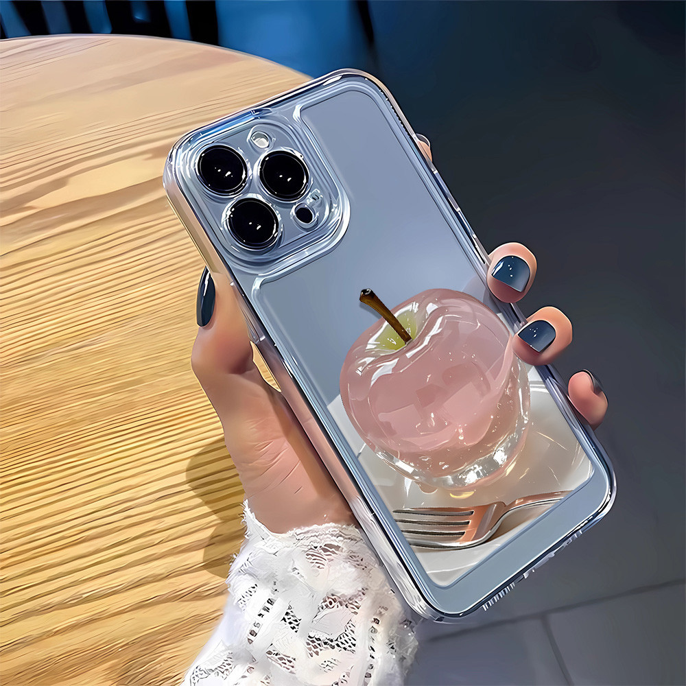 3 in1 คริสตัล Apple สําหรับ Oppo Reno 10 10pro 9 9pro1111f 11pro 12 12pro12f โปร่งใสเคสโทรศัพท์กันกร