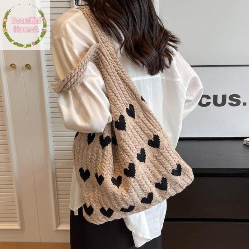 BHome กระเป๋าสะพายข้าง คุณภาพสูง ทำจากหนังเทียม texture คล้ายขนสัตว์