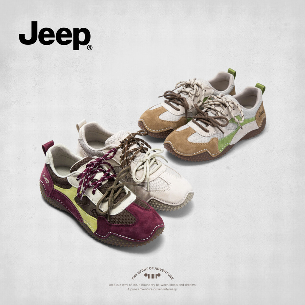 JEEP ของแท้สไตล์ใหม่ Retro German Training Running Shoes กันลื่น Soft Sole Casual
