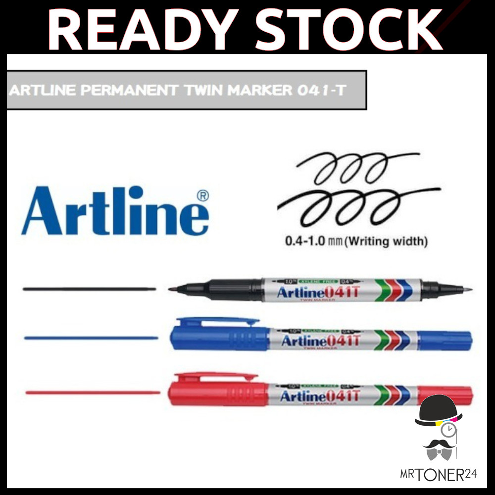Artline EK-041T 041T 041 Twin Marker ปากกามาร์กเกอร์ถาวร (0.4 มม.&1 มม.) / ปากกา Penanda Kekal CD Ma