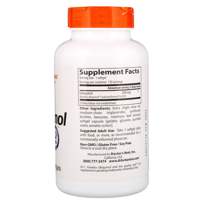 American Doctors best Coenzyme Q10 Kaneka QH 200mg 120 แคปซูล Panthenol