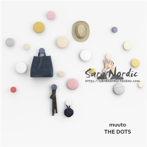สวีเดน Daigou Muuto จุดหลากสี Thumbtack Coat Hook ตกแต่งผนังสไตล์ใหม่ xs SaraNordic