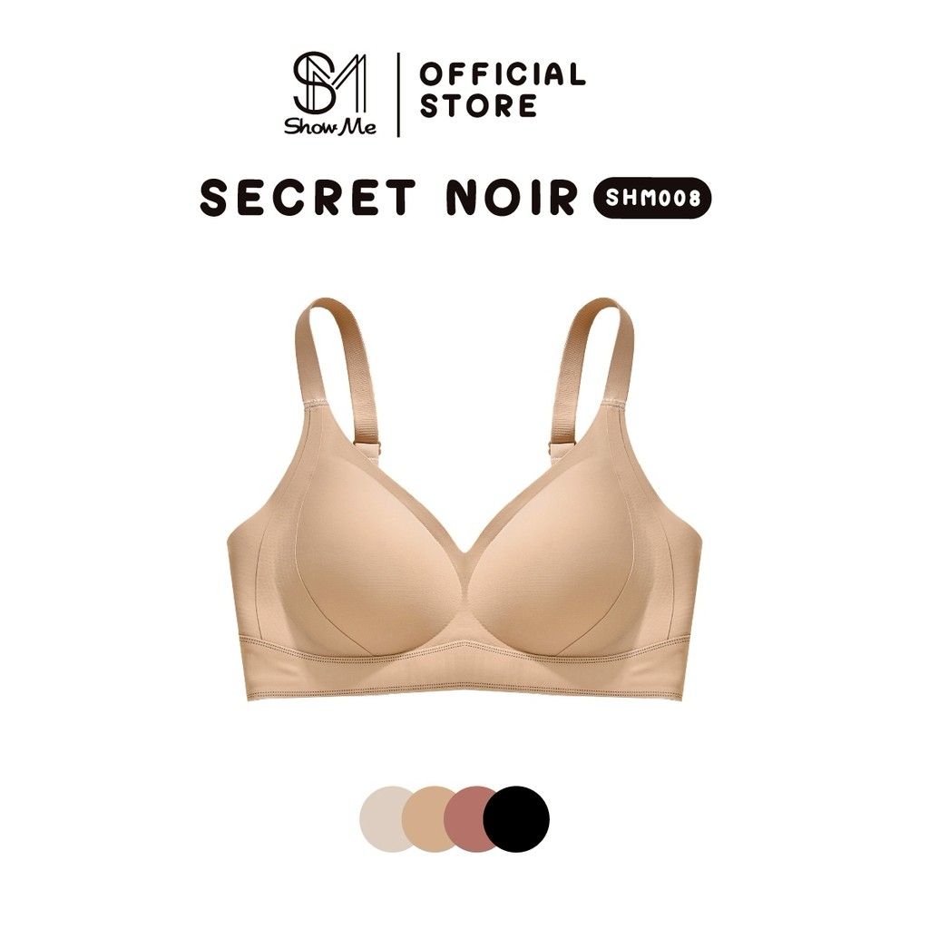 Show Me เสื้อชั้นใน ไร้ขอบ ไร้โครง มีตะขอหลัง รุ่น Secret Noir รหัส SHM008 กระชับ โอบรับสรีระ ได้สัม