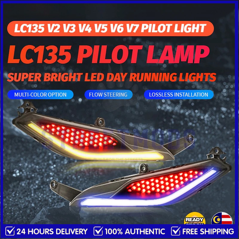 LC135 LAMPU GABAN LC V2-V7 4S 5S MATA GABAN PILOT โคมไฟด้านหน้าป้าย MATAGABAN 135LC PILOT LIGHT 9 สี
