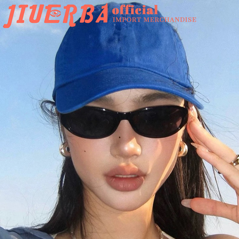 JIUERBA แว่นกันแดดทรงแคทอาย สำหรับผู้หญิง กรอบเล็ก ป้องกันรังสียูวี