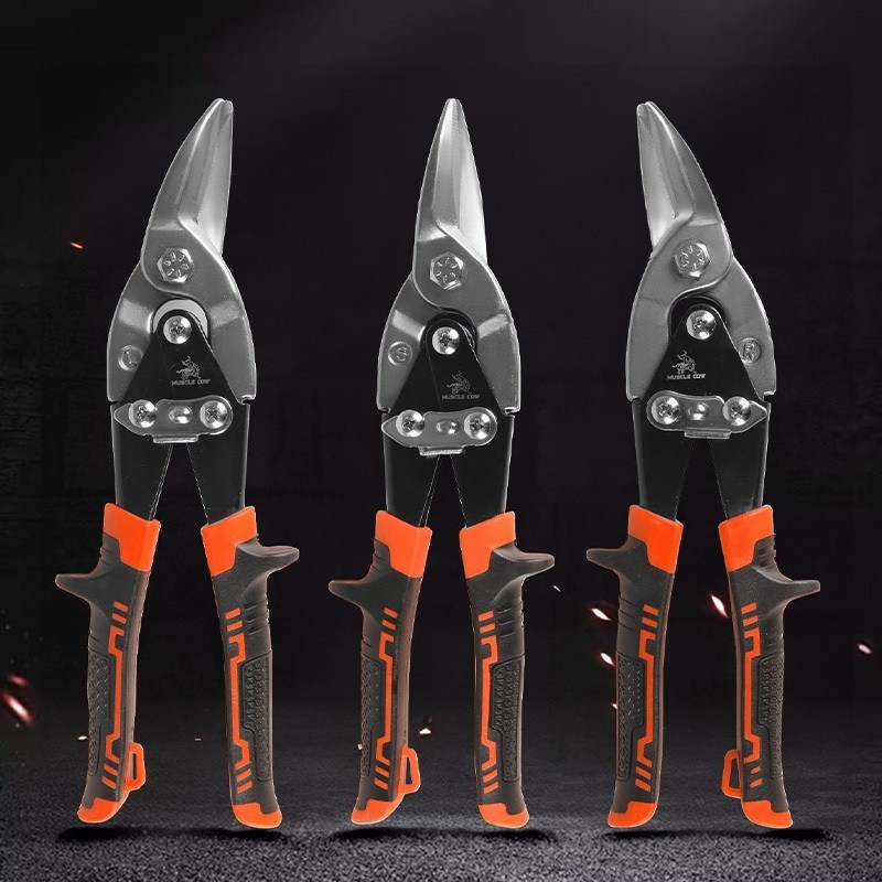 MUSCLE COW กรรไกรตัดเหล็ก 10 นิ้ว กรรไกรเหล็กแผ่น กรรไกรตัดเหล็กแผ่นปากตรง (ตัดตรง ตัดโค้งซ้าย ตัดโค้งขวา) กรรไกรตัดเหล็ - รูปที่ 6