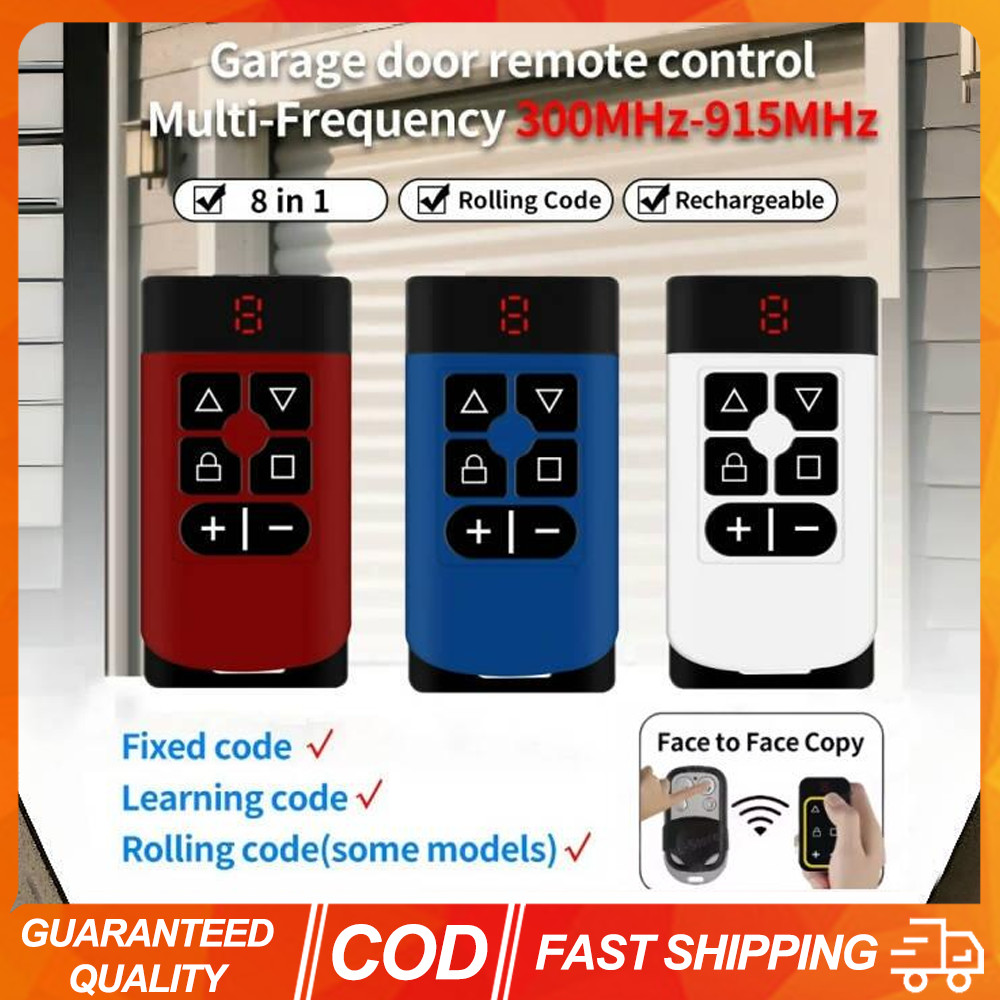 300-915Mhzโรงรถประตูรีโมทคอนโทรล Duplicator Multi ความถี่ยี่ห้อ Universal Rolling รหัส 8 In 1 Auto-Scan Clone 433MHz RF