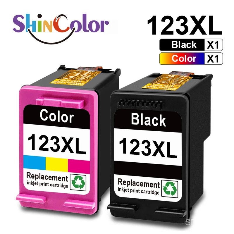 ShinColor 123 XL 123XL พรีเมี่ยมสีดําตลับหมึกสําหรับ HP123XL สําหรับ HP123 สําหรับ HP Deskjet 2130 2