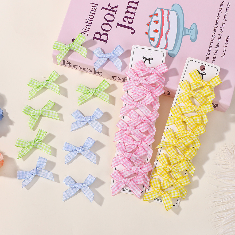 10pcs Mini Bows กิ๊บติดผม สำหรับสาวริบบิ้นและคราบถัก พร้อม Bowknot Hairpins สไตล์ Y2K ของขวัญสำหรับเธอ