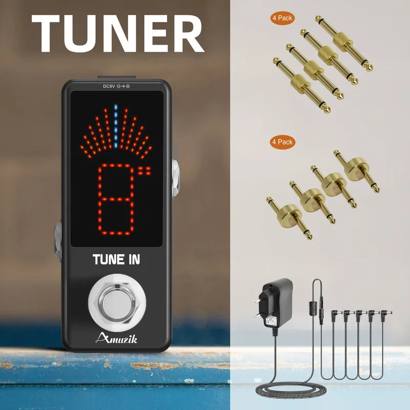 Tuner Pedal Chromatic Guitar Tuner Pedal Fast และ Accuate Tuner สําหรับความแม่นยําสูง ± 1 Cent พร้อม