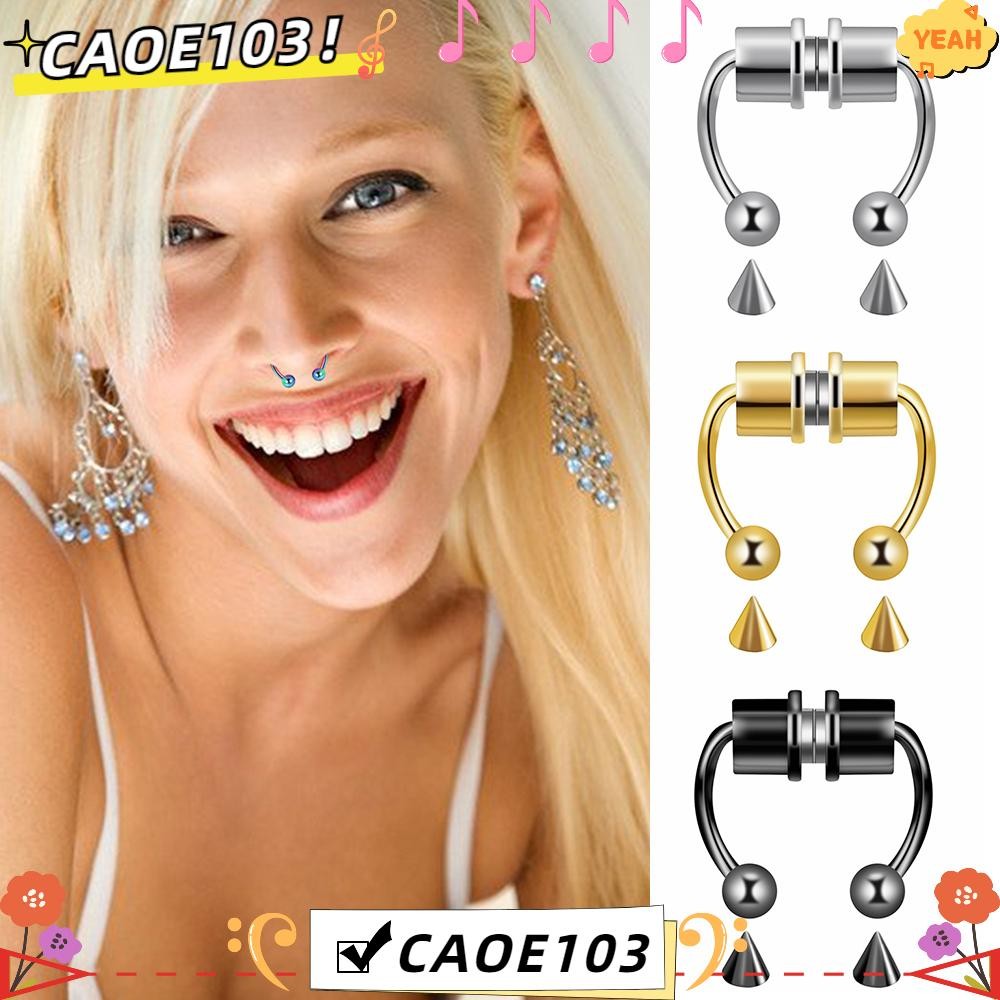 แหวนจมูกปลอม Faux Septum Non-Piercing สำหรับผู้หญิง