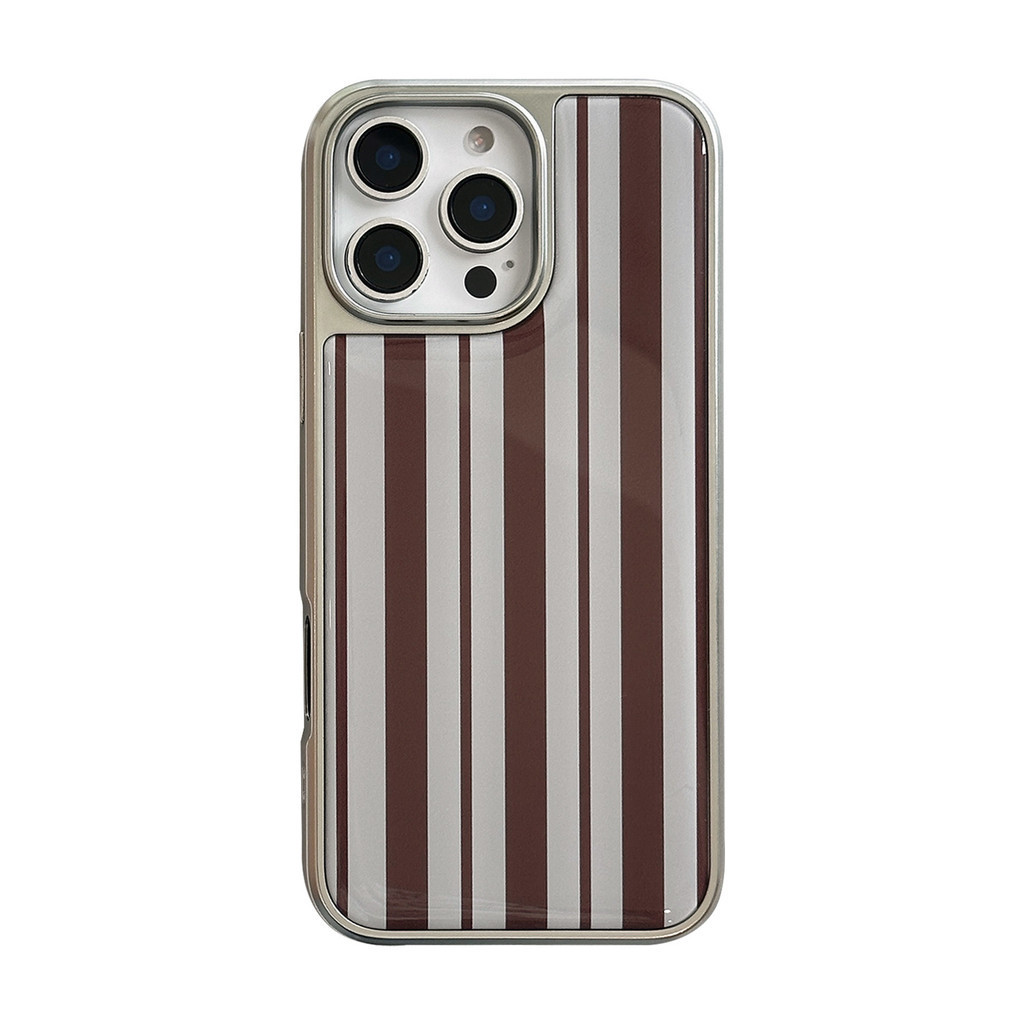 สีน้ําตาลและสีขาวลายเคสโทรศัพท์Drop-ResistantสําหรับiPhone 16 Promax 15 Promax 11 12 13 14plus 15plus 16e 16plus 15pro