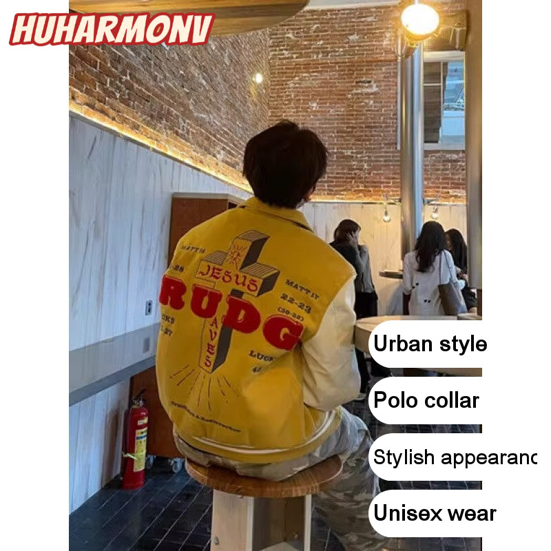 Ocshean เสื้อแจ็คเก็ตเบสบอลพระเยซูปักลายสําหรับฤดูใบไม้ร่วงมีสไตล์และอเนกประสงค์