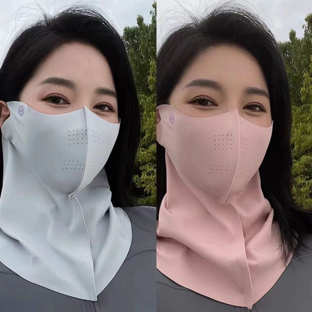 情UPF 防晒阳护眼罩面夜护ฤดูใบไม้ร่วง防外线女全身尼开车新款遮丝透气冰口UPF ครีมกันแดดหน้ากากป้องกันดวงตาป้องกันคอสีม่วงTNT