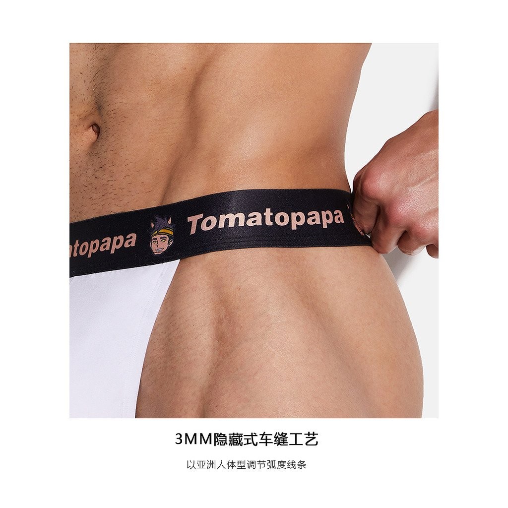 TOMATOPAPA ผู้ชายกีฬาทอง-ยุโรปสไตล์อเมริกันเสื้อยืดการ์ตูนปีศาจน้อยภาพสไตล์ขี้เล่น Modal กางเกงชั้นในเดี่ยวเซ็กซี่ — صورة 4