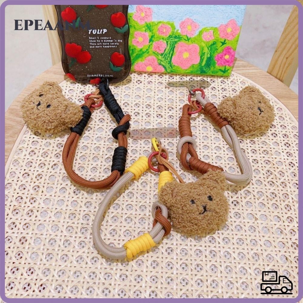 EPEAA คลิปโทรศัพท์ Lanyard, หรูหรา Fuzzy ตุ๊กตาหมีตุ๊กตาโทรศัพท์, Kawaii การ์ตูนผู้หญิงแฟชั่น Anti-Lost เชือกพวงกุญแจของขวัญ