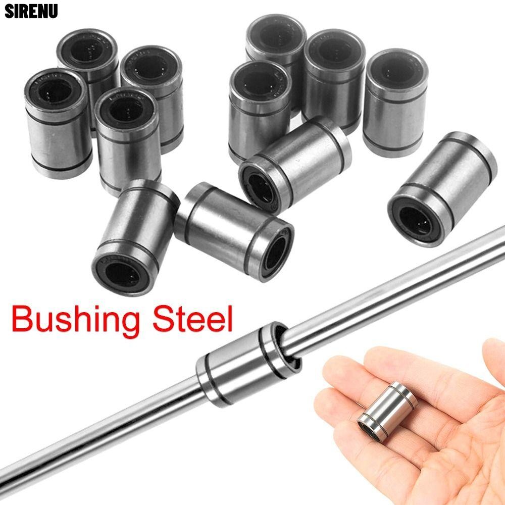 SIRENU Bushing Steel ทนทานสําหรับเครื่องพิมพ์ Rods Shaft LM8UU LM10UU LM12UU LM16UU