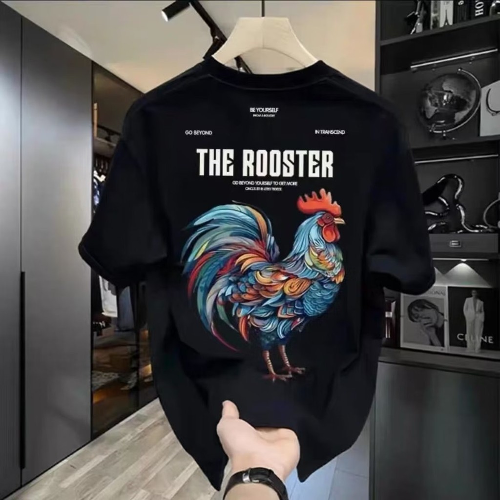 S-3XLnew23400 Long-staple Cotton Double Yarn Cotton Xinjiang Count เสื้อยืด [สีดําสีขาวเหล็กสีเทา He