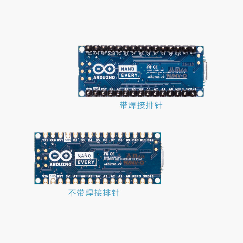 บอร์ดพัฒนา Arduino Nano Every พร้อมเข็มบัดกรี ABX00033 ABX00028 ไมโครคอนโทรลเลอร์