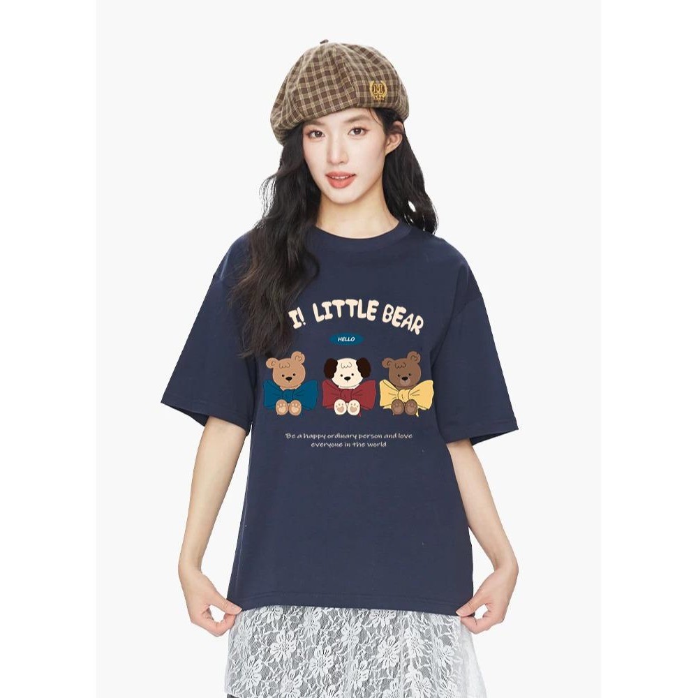 100%ccotton ยอดฮิตเสือผ้าลายแฟชั่น เสื้อผ้ายืดคอกลม เสื้อแฟชั่น ใส่ได้ทั่งชายและหญิง สงด่วน