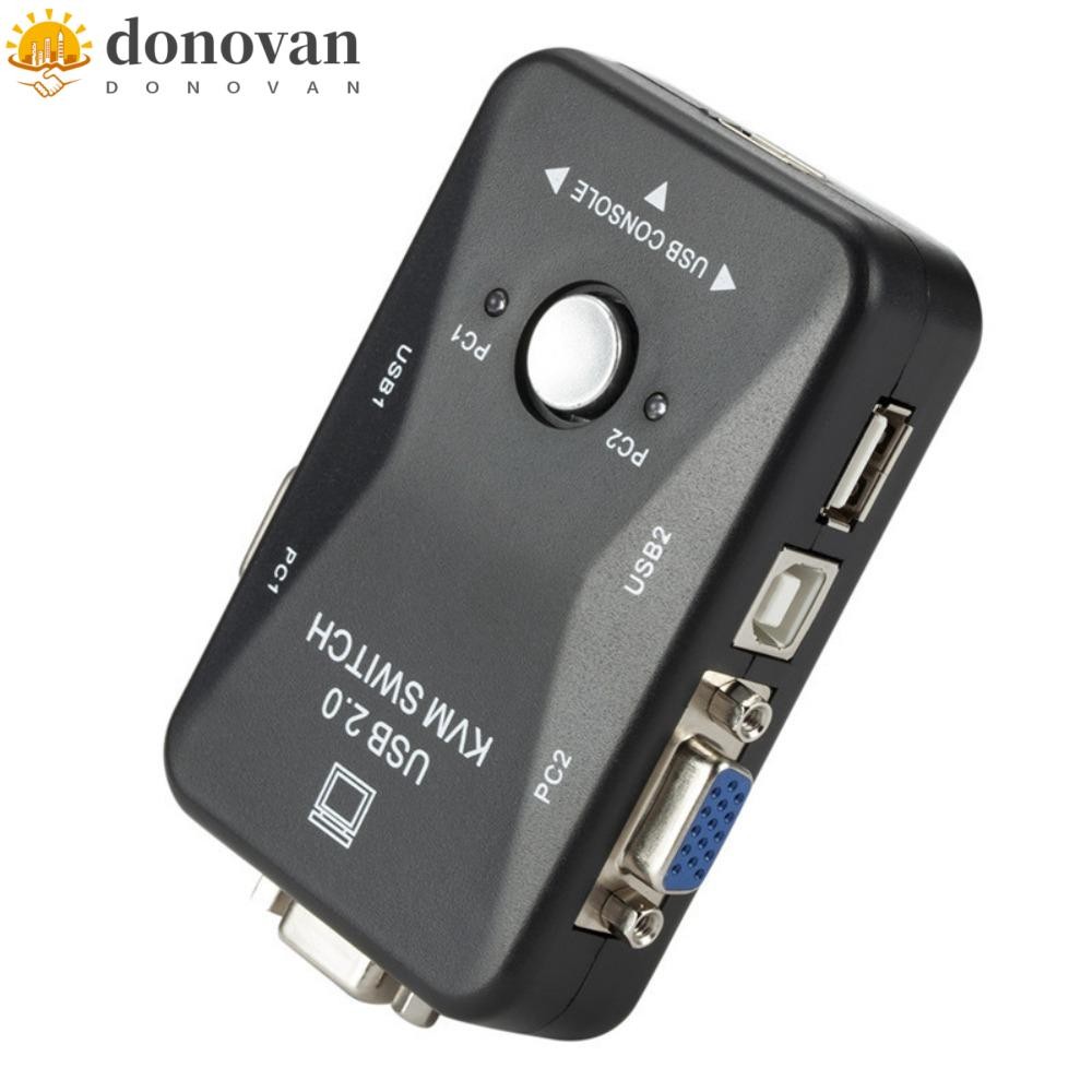 DONVAN สวิตช์ VGA KVM 2 in 1 Out KVM USB 2.0 KVM Switch Splitter, Switcher Simple Operation VGA USB 