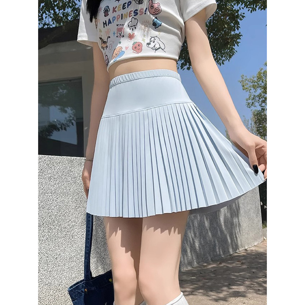 🏃‍♀️กระโปรงฟิตเนสเอวสูงผู้หญิง กระโปรงโยคะ กระโปรงจีบ ยืดหยุ่นสูง มีซับในที่นุ่ม ระบายอากาศได้ดี สวมใส่สบาย