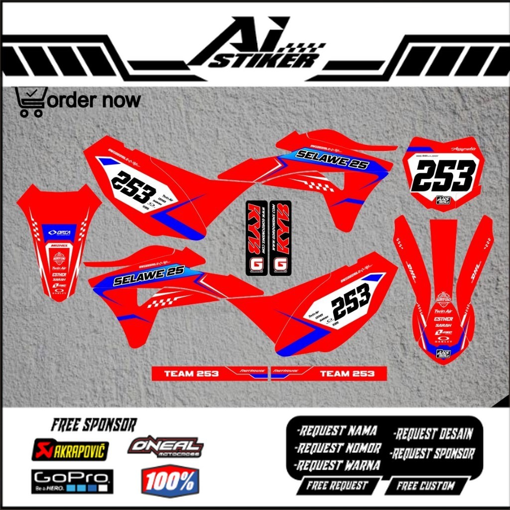 รูปลอก klx gordon decal body gordon decal kawasaki klx gordon