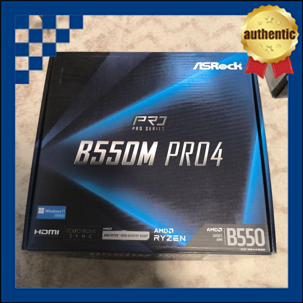 ASRock B550M Pro4 Micro ATX Motherboard with B550 Chipset for AMD Ryzen 5000 Series (Socket AM4) [Ge