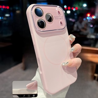 iPhone17caseLuxury เคสซิลิโคนเหลวสําหรับ iPhone 17 Air 16 15 14 Pro Max ตัวป้องกันเลนส์แม่เหล็กฝาครอบกันกระแทก