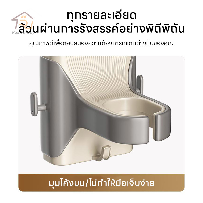 ✨ชั้นวางไดร์เป่าผม ที่วางไดร์เป่าผมแบบติดผนัง ไม่ต้องเจาะ อเนกประสงค์ สําหรับห้องน้ํา ชั้นวางไดร์ - รูปที่ 2