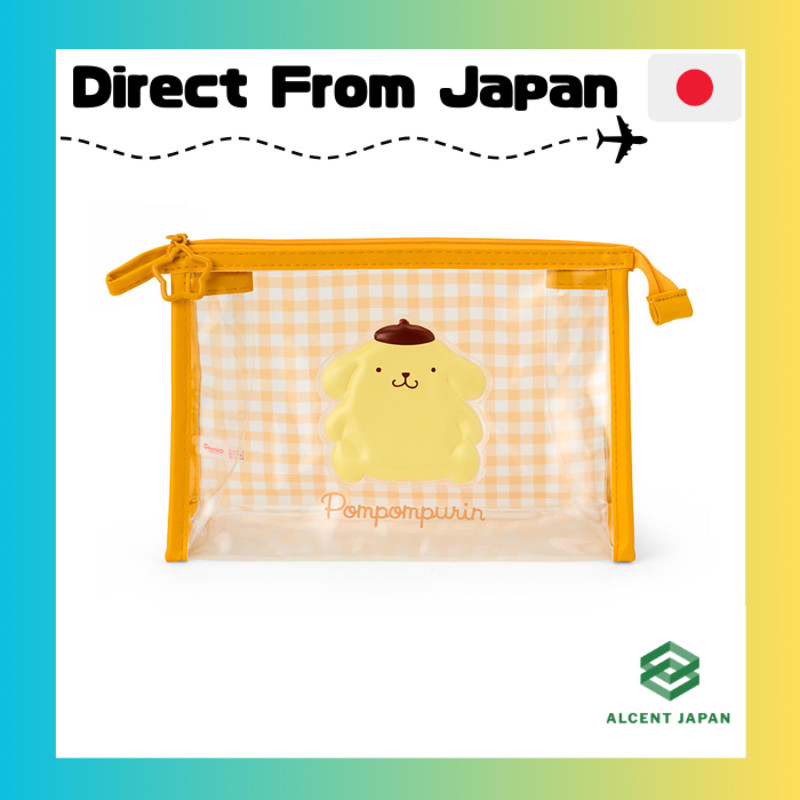 Sanrio (SANRIO) Clear Pouch Pompompurin Transparent PVC & Steel Zipper Closure Recommended Age 3 Yea