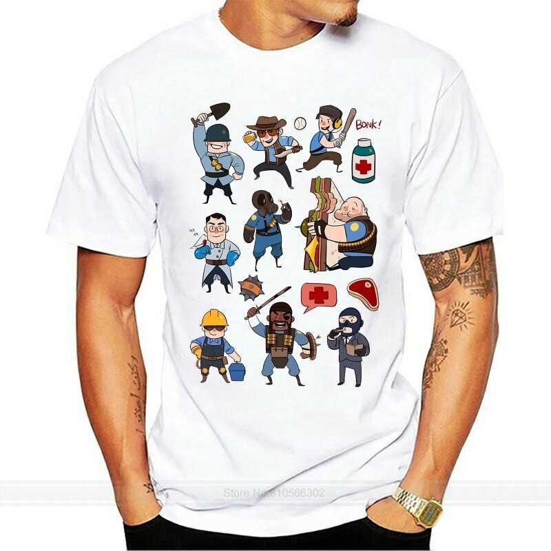👕 เสื้อยืดแขนสั้น ผ้าฝ้าย พิมพ์ลาย Team Fortress 2 Team Fortress 2 All Cl แฟชั่นสําหรับผู้ชายUnisex