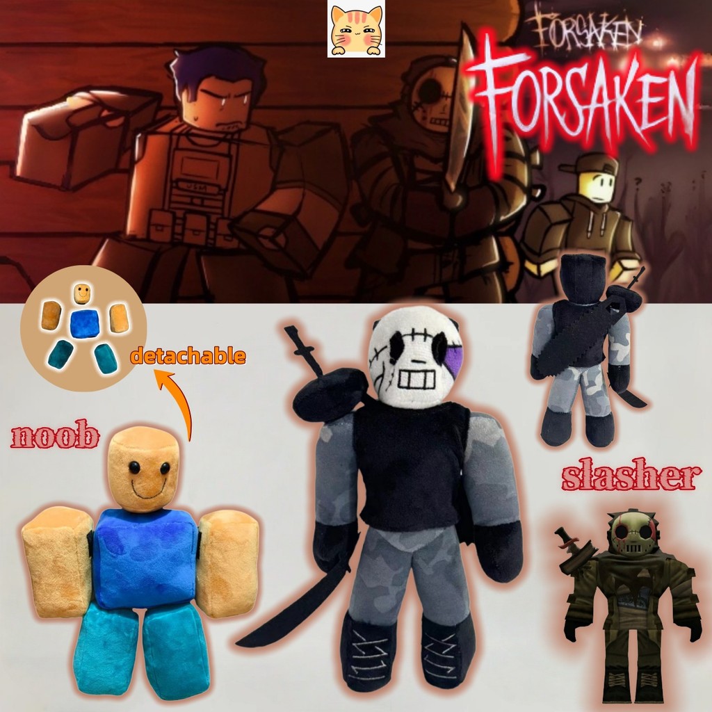 BCT✨Update Roblox✨Forsaken Slasher ของเล่นตุ๊กตาสนุก Noob การทดลอง Plushie ตุ๊กตา Roblox Forsaken Co