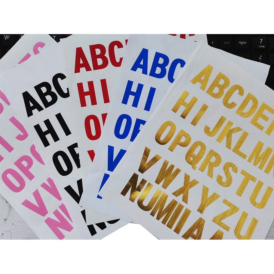 High m Letter Sticker Gold Silver Letter Sticker Flat Letter Sticker สติ๊กเกอร์ Lowercase Letter Sti