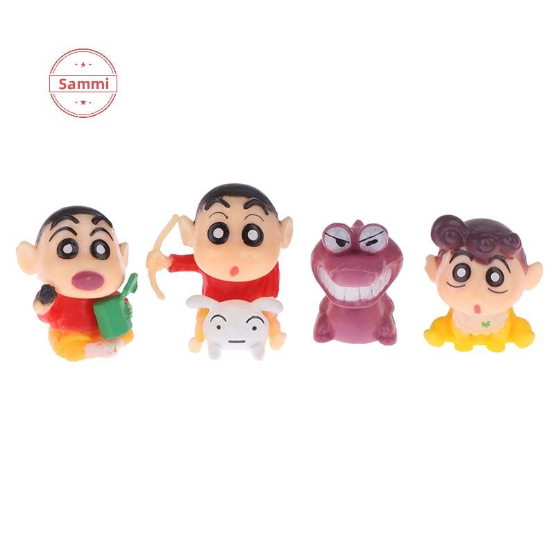 Sammi 8 ชิ้น Crayon Shin-Chan ตุ๊กตาอะนิเมะตัวเลขน่ารักเดสก์ท็อปเครื่องประดับรถตกแต่งบ้านของเล่นเด็กตุ๊กตา Micro ภูมิทัศน์เครื่องประดับเค้กตกแต่งใส่ TH