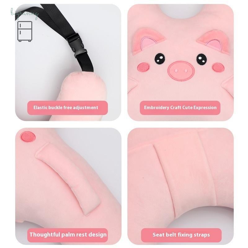 [bigrunng] เด็กคอรถพร้อมเข็มขัดนิรภัยความปลอดภัยช่วยนอนหลับป้องกันพิงเบาะหลังนอนความสะดวกสบายในระหว่างการเดินทางทางไกล สจ - รูปที่ 3