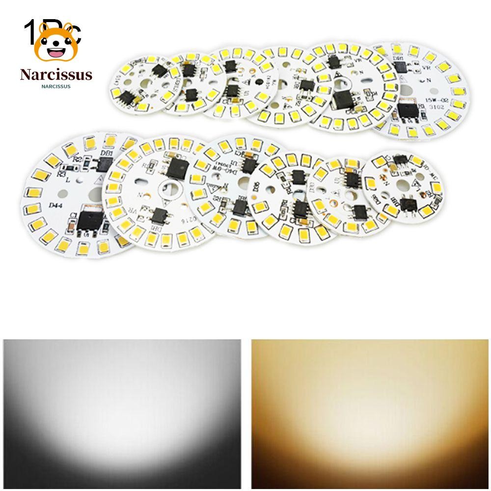 NARCISSUS 1 PC 2835 SMD รอบ 15W 12W 9W 7W 6W 5W 3W AC220V แผ่นไฟ