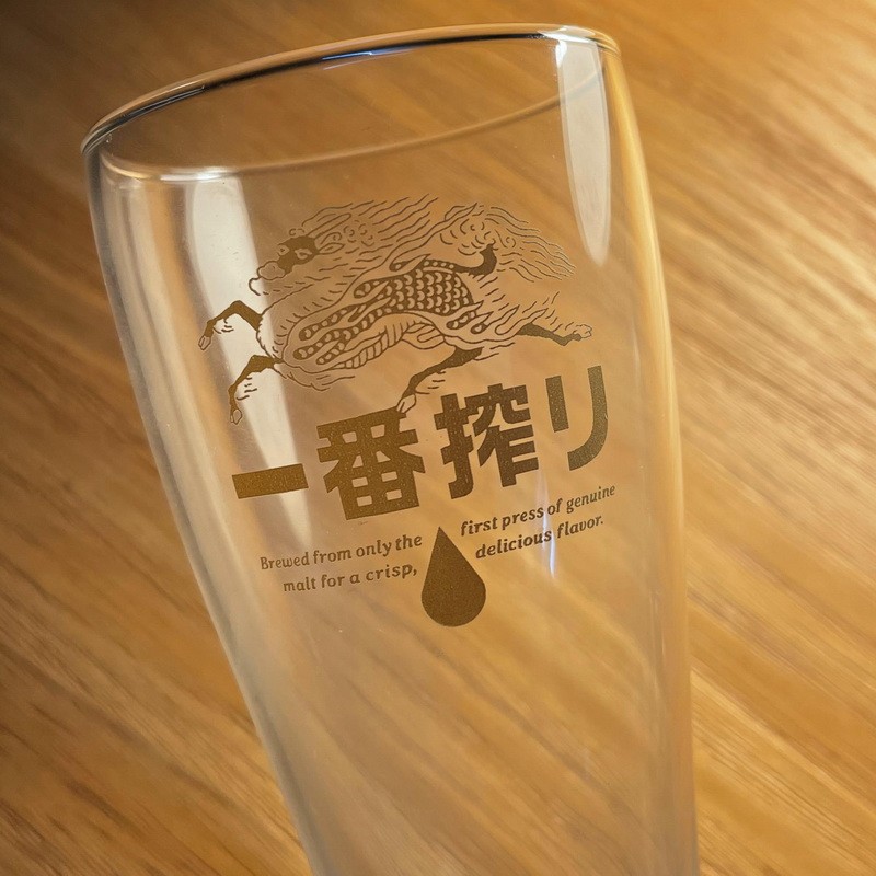 ญี่ปุ่น KIRIN KIRIN พิเศษ Ichiban Squeeze Draw เบียร์แก้วคริสตัลแก้วเบียร์วาดแก้วเบียร์ทิวทัศน์พร้อม